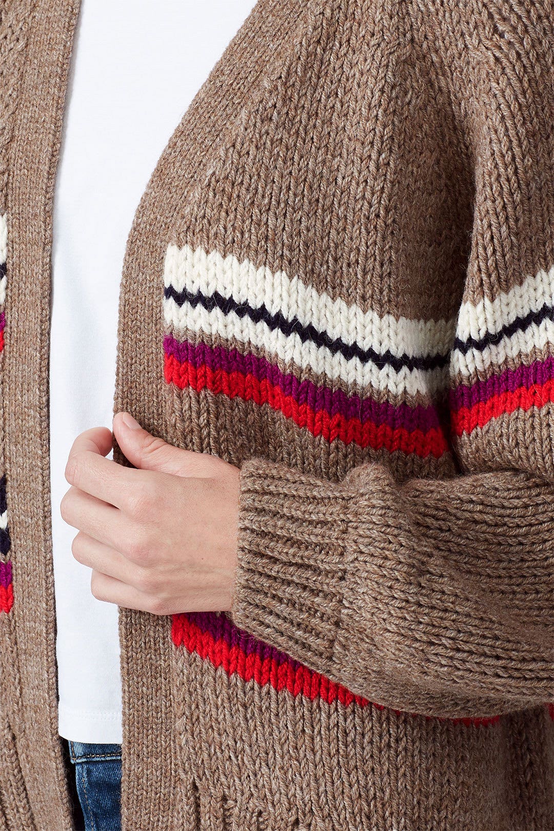 Brown Striped Cardigan by XíRENA 3