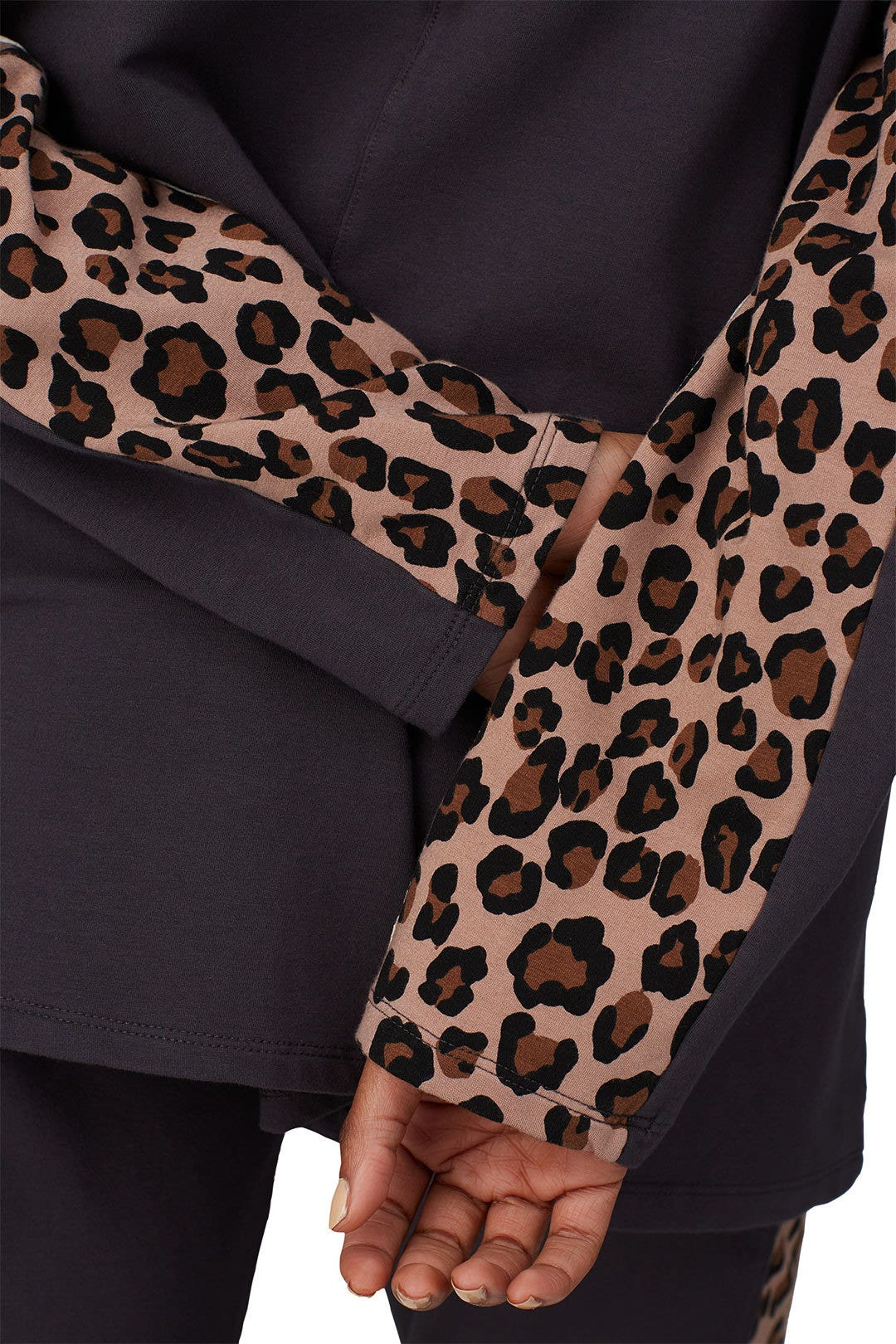 Paneled Leopard Maternity Sweatshirt by MONROW 3