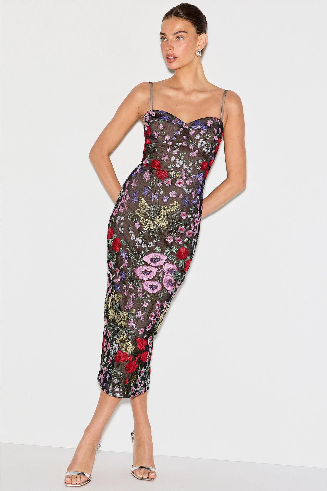 Vada Floral Embroidered Sweetheart Gown by Dress The