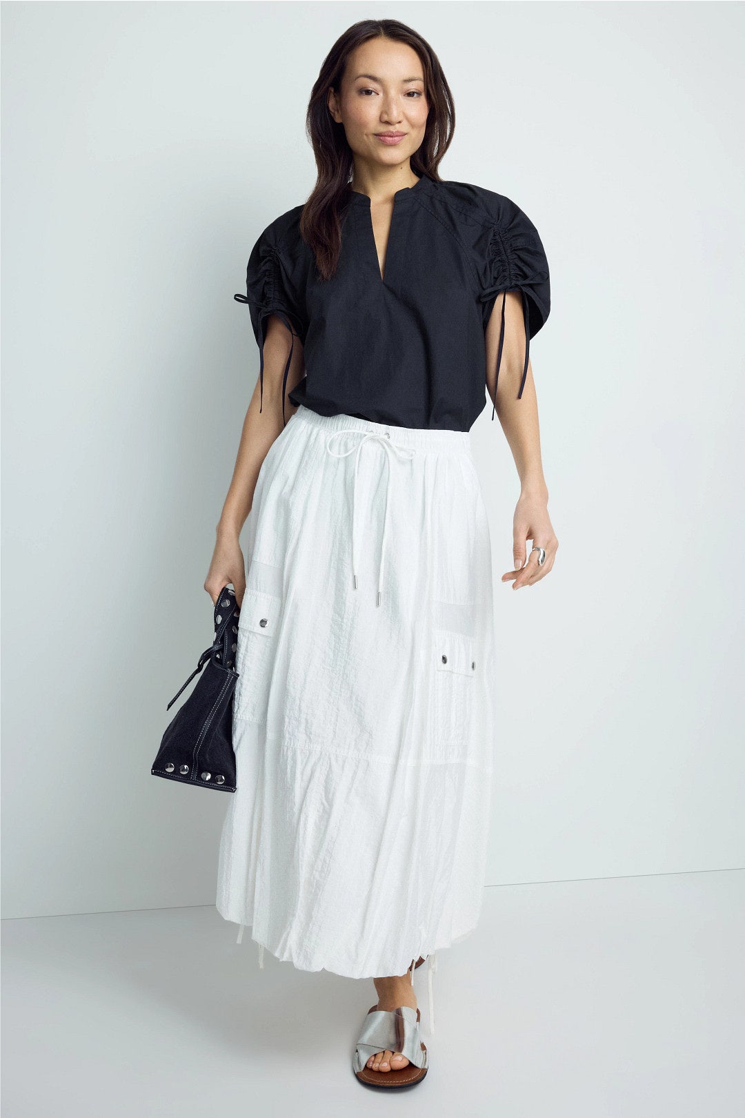 Ruched Sleeve V Neck Top by 3.1 Phillip Lim 3