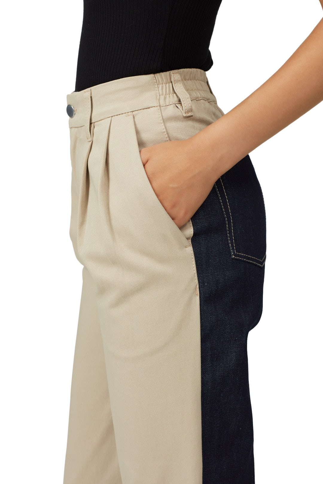 Beige Crazy Check Print Pants by Koché 3