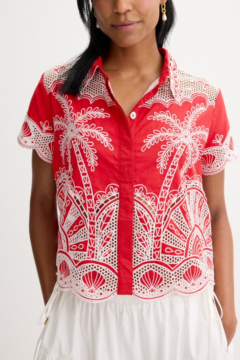Red Palm Trees Shirt by FARM Rio - Photo 3