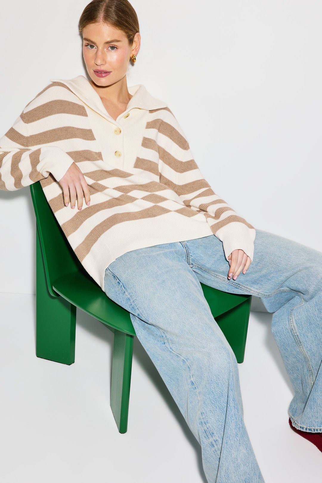 Lightweight Cotton Cashmere Shaker Jo Sweater by HATCH 3