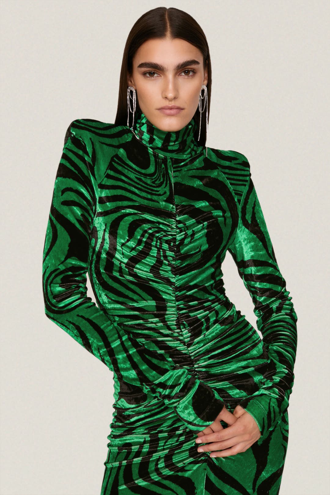 Green Velvet Midi Dress by Philosophy di Lorenzo Serafini | Rent