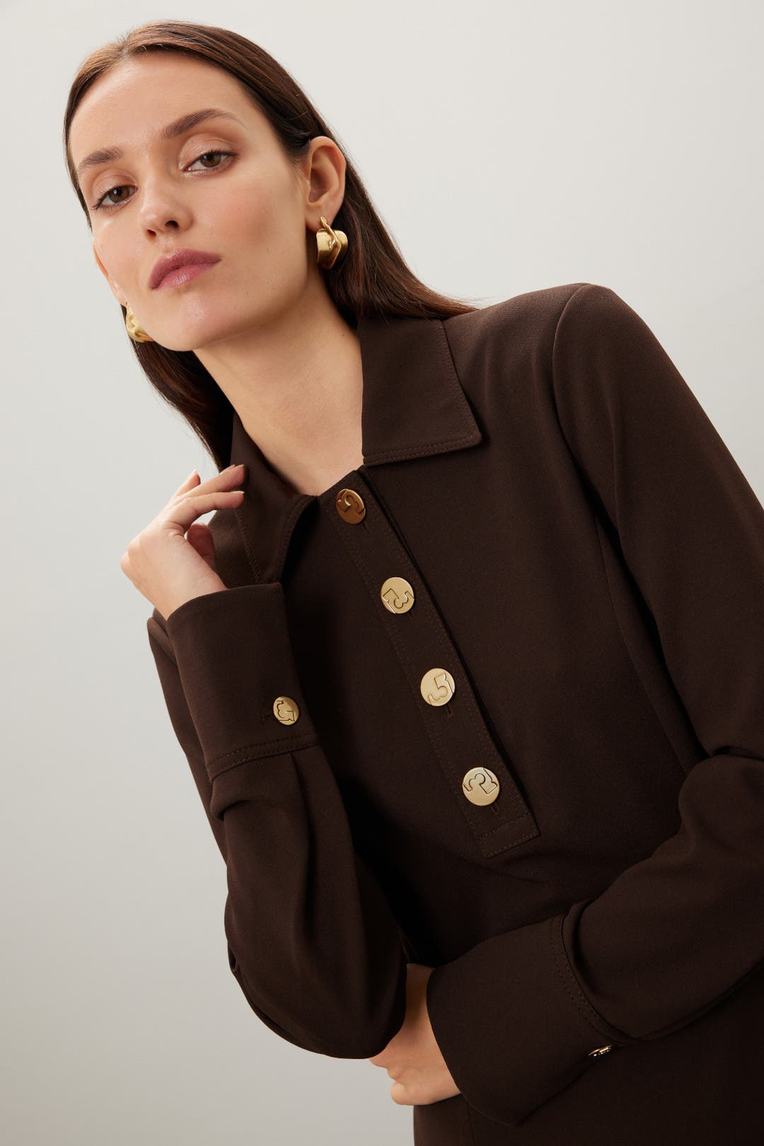 Solid Crepe Shirtdress by Tory Burch | Rent the Runway