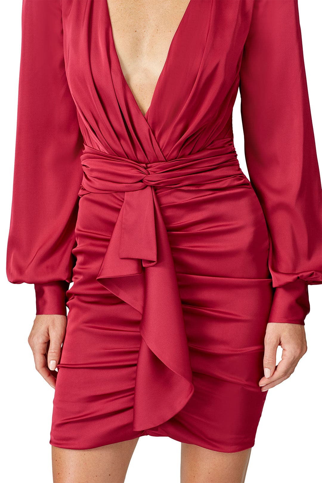 Red Ruched Dress by PatBO 3