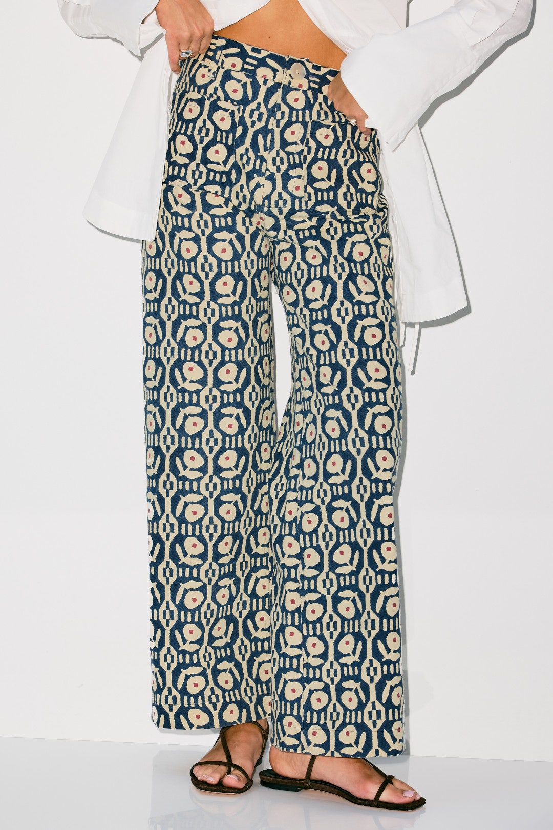 Boss Pants in Folk Print by SZ Blockprints 3