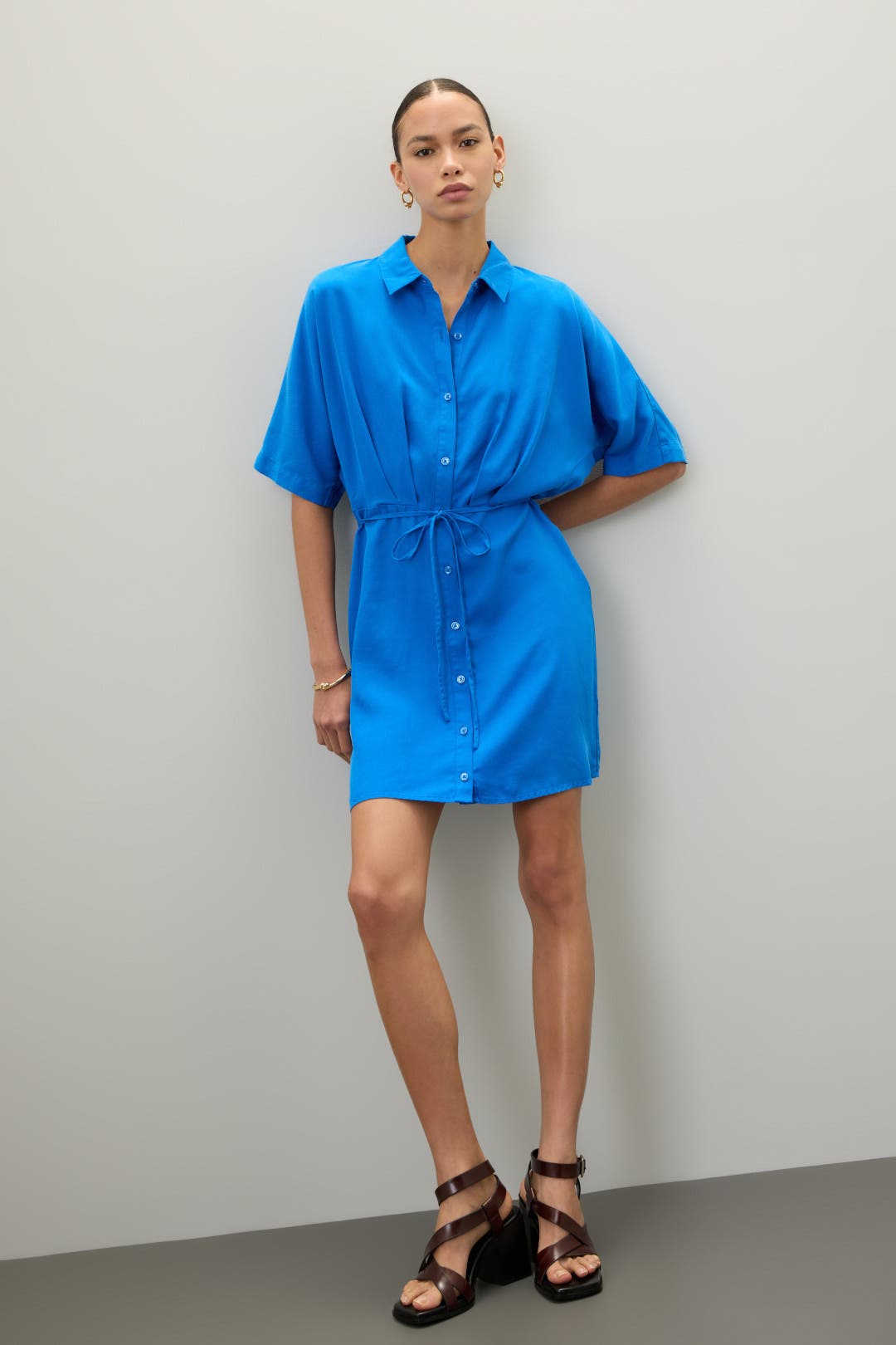 【新作】någonstans tuck drape shirt dress bkk22395_teal_xl?$