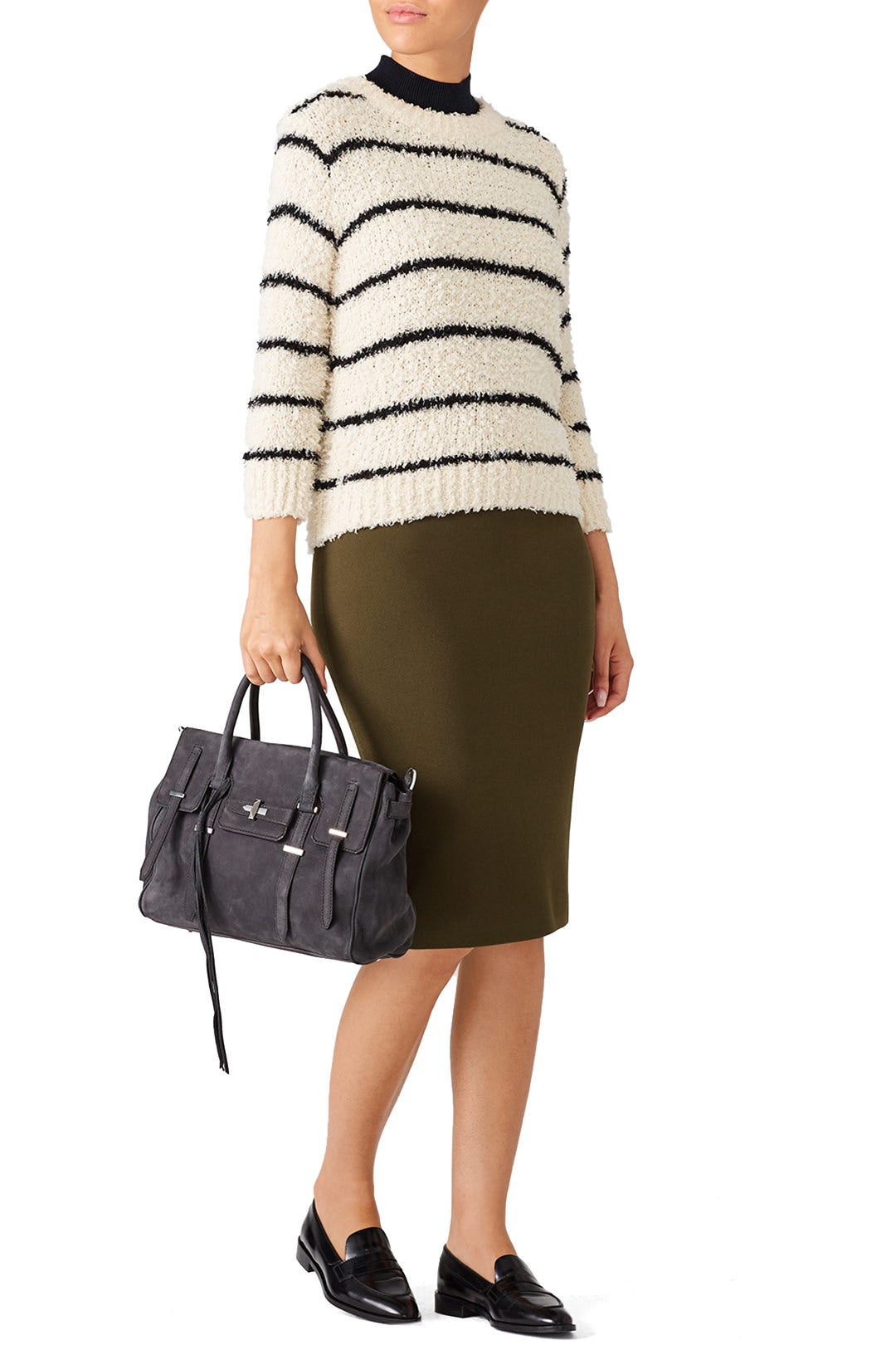 Olive Knit Pencil Skirt by Diane von Furstenberg 3
