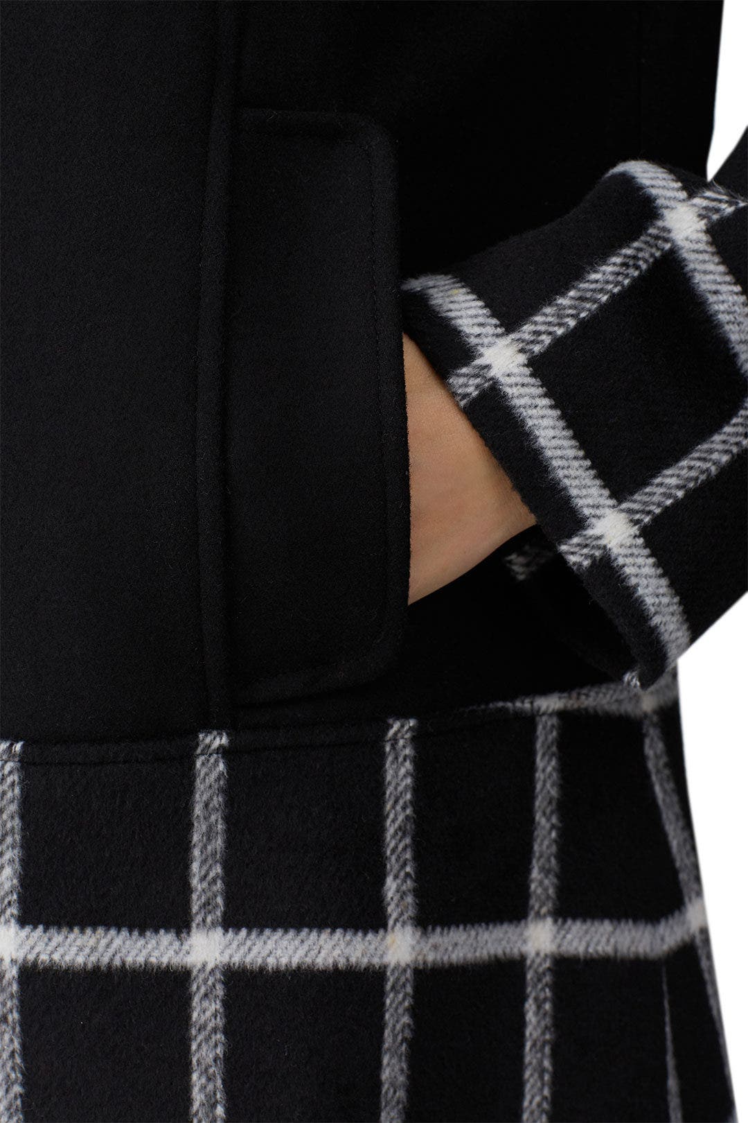 Black Windowpane Wool Coat by Slate & Willow 3