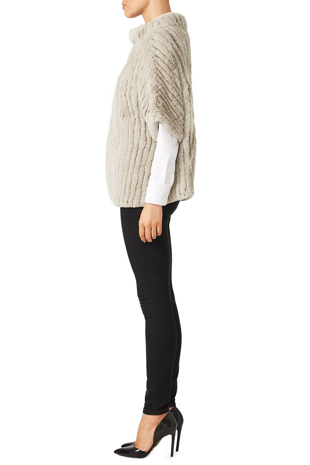 Grey Rex Poncho by Adrienne Landau 1