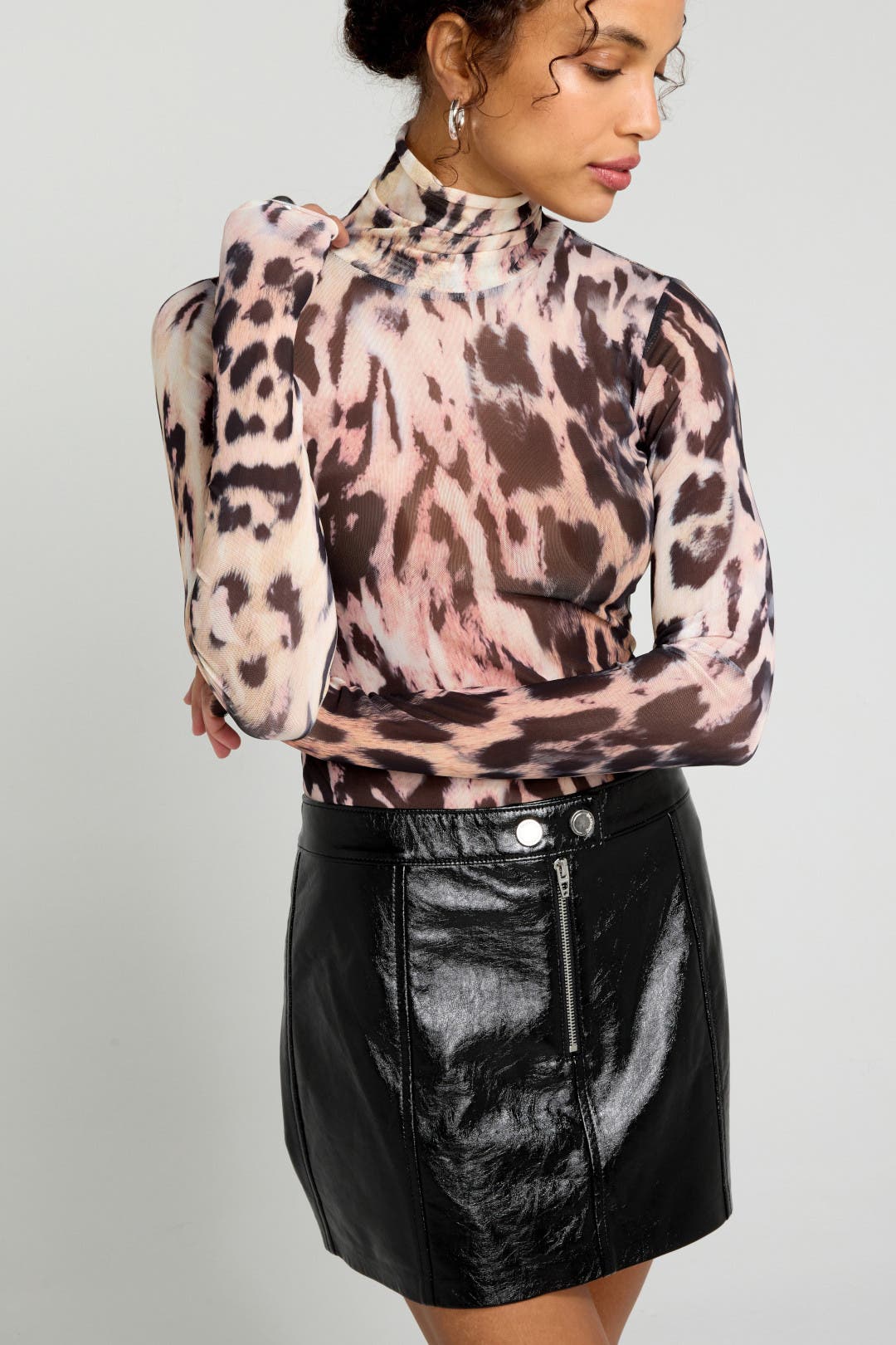 Zadie Turtleneck Mesh Top by AFRM | Rent the Runway