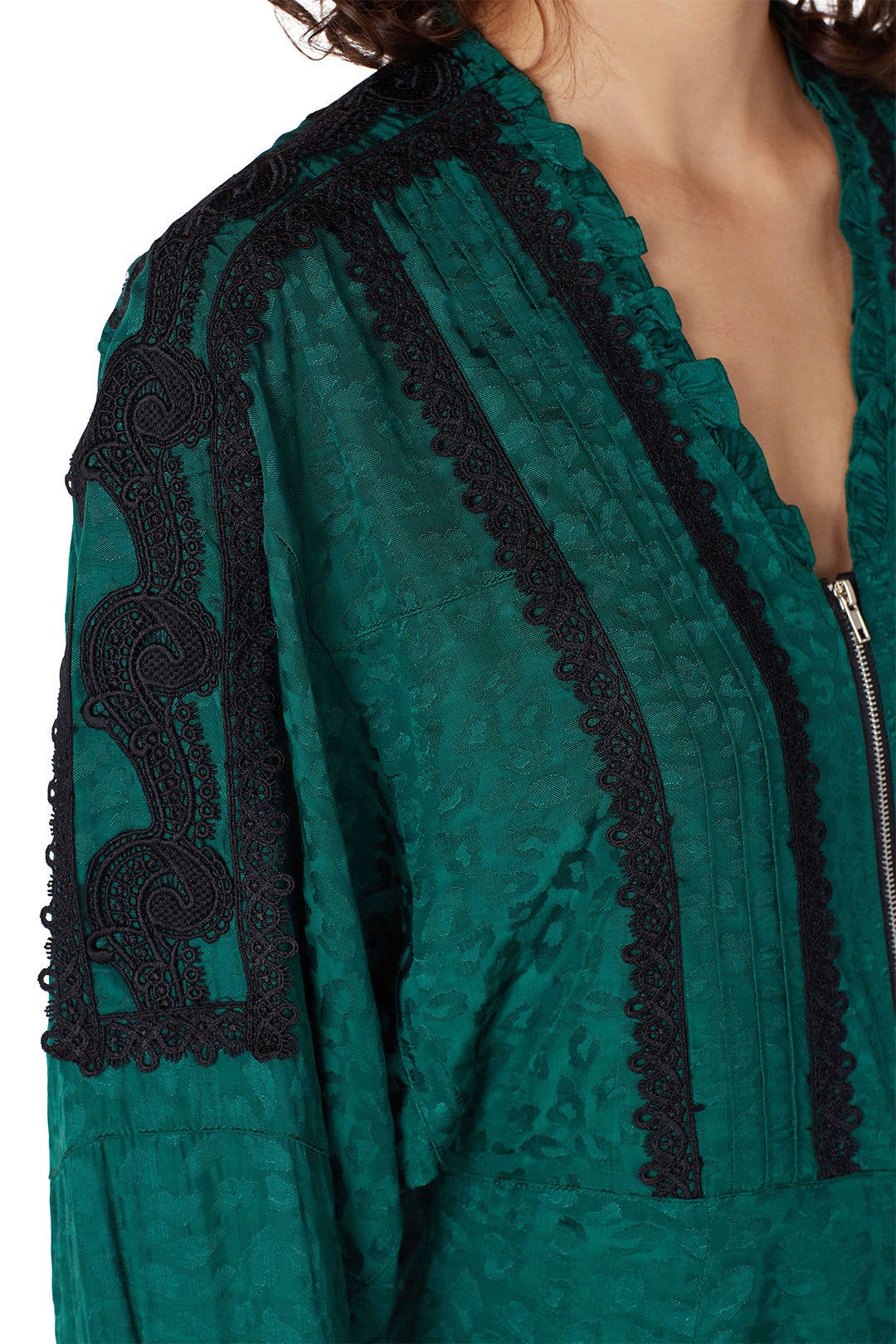 Lace Trim Python Zip Top by Koché x RTR 3