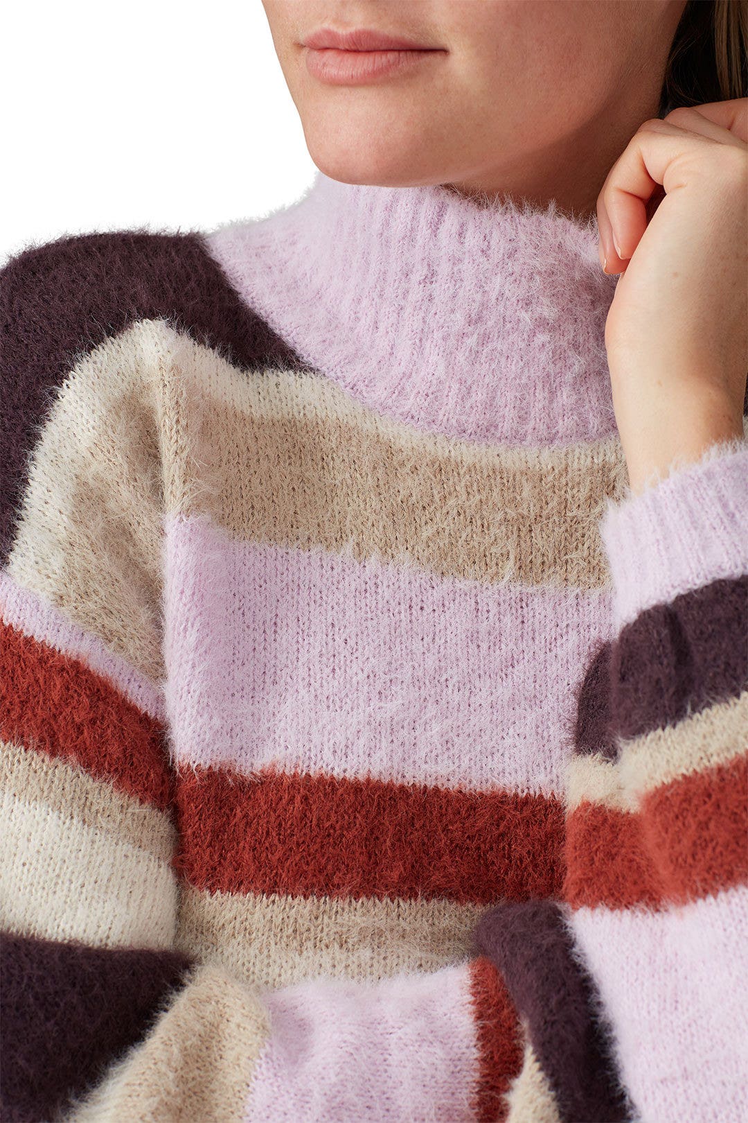 Multi Striped High Neck Sweater by Louna 3
