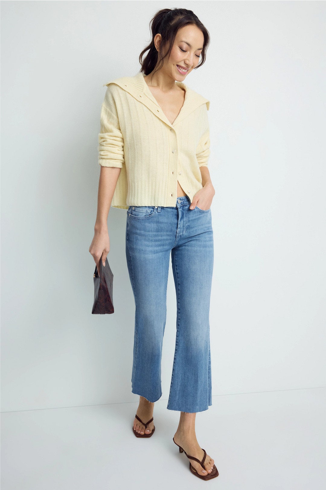 Medium Wash Cropped Dojo Jeans by 7 For All Mankind 3