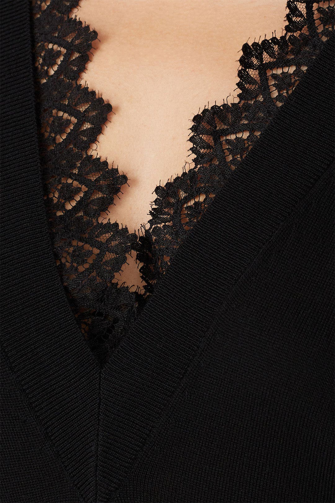 Black Lace Combo Pullover by Rebecca Taylor NYC | Rent the Runway