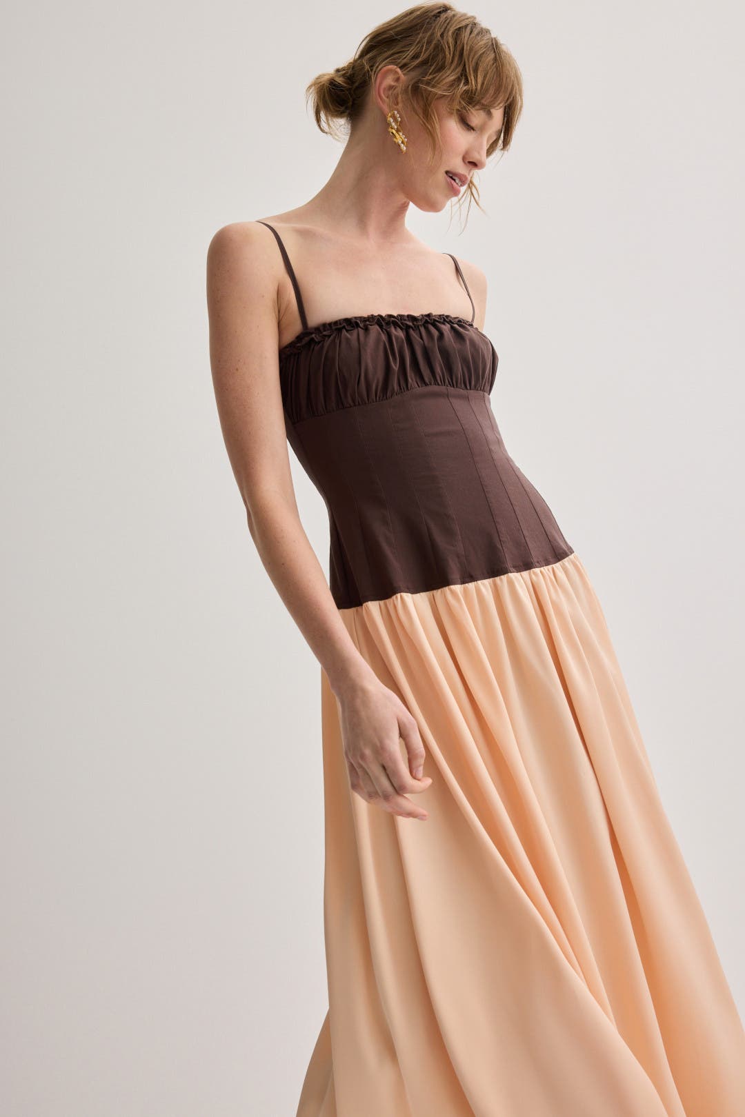 Ruffle Corset Maxi Dress by WEWOREWHAT | Rent the Runway
