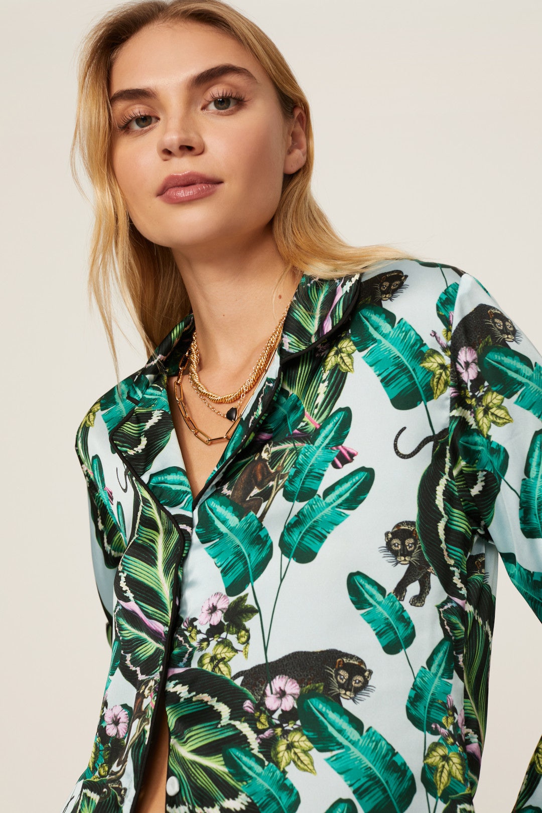 Tropical Palm Pajama Shirt by LoboRosa 3