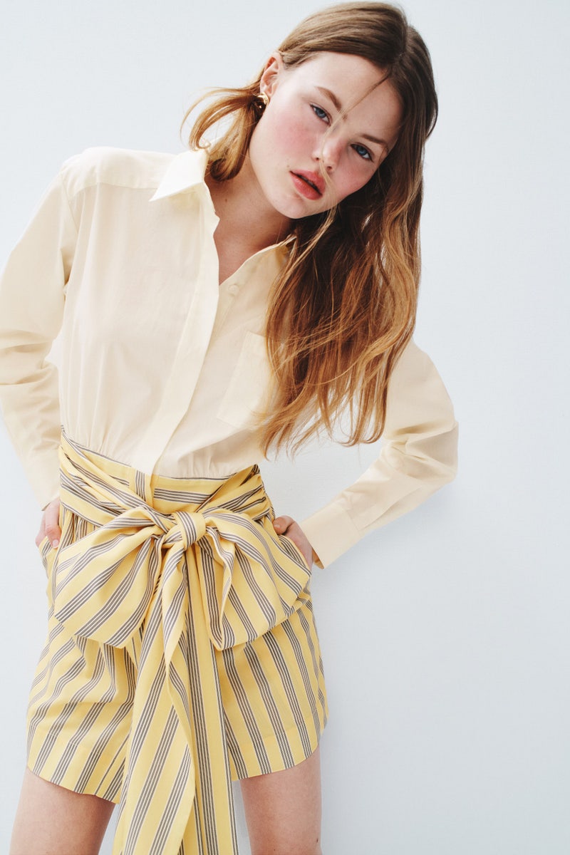 Solid and Striped Bow Shirt Dress by TOCCIN X RTR - Photo 3