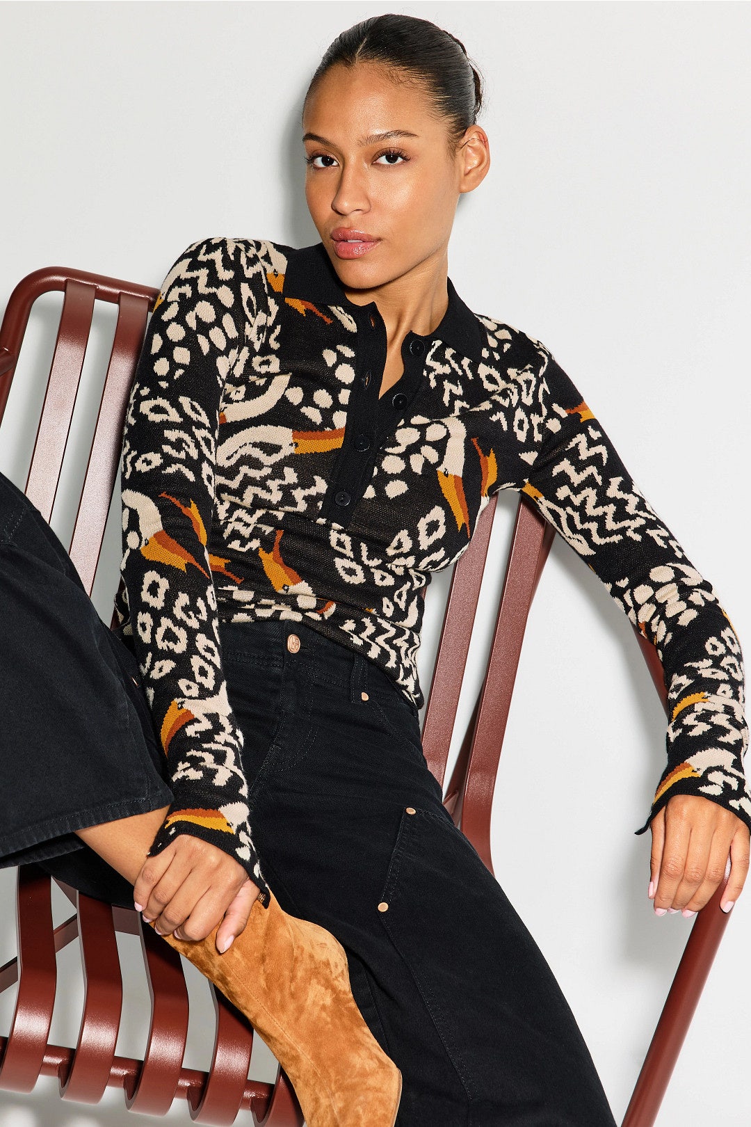 Tucanissimo Polo Knit Top by FARM Rio 3
