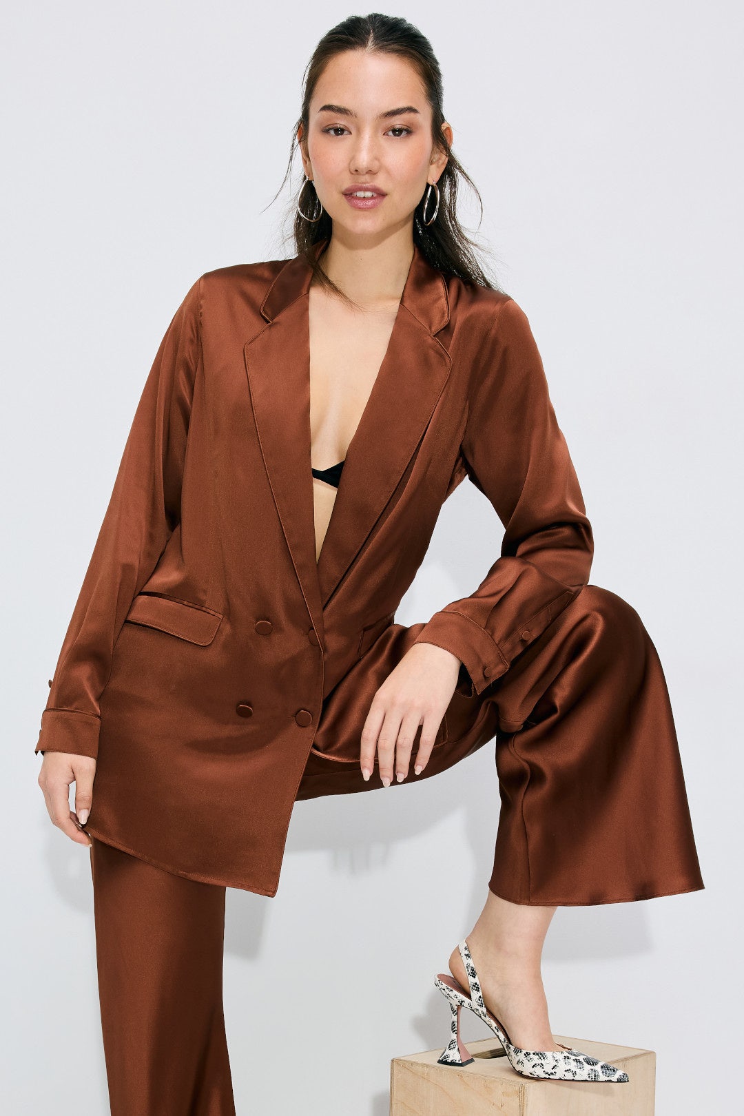 Relaxed Double Button Blazer by Silk Laundry 3