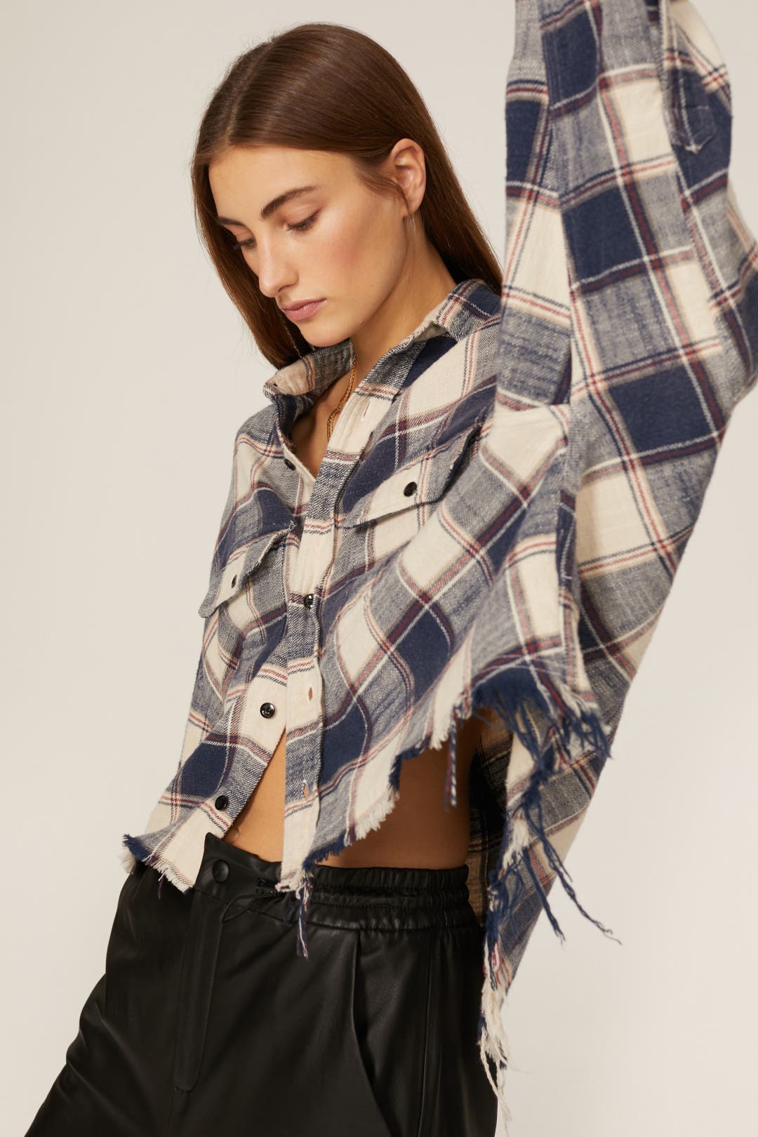 Cropped Work Shirt by R13 | Rent the Runway