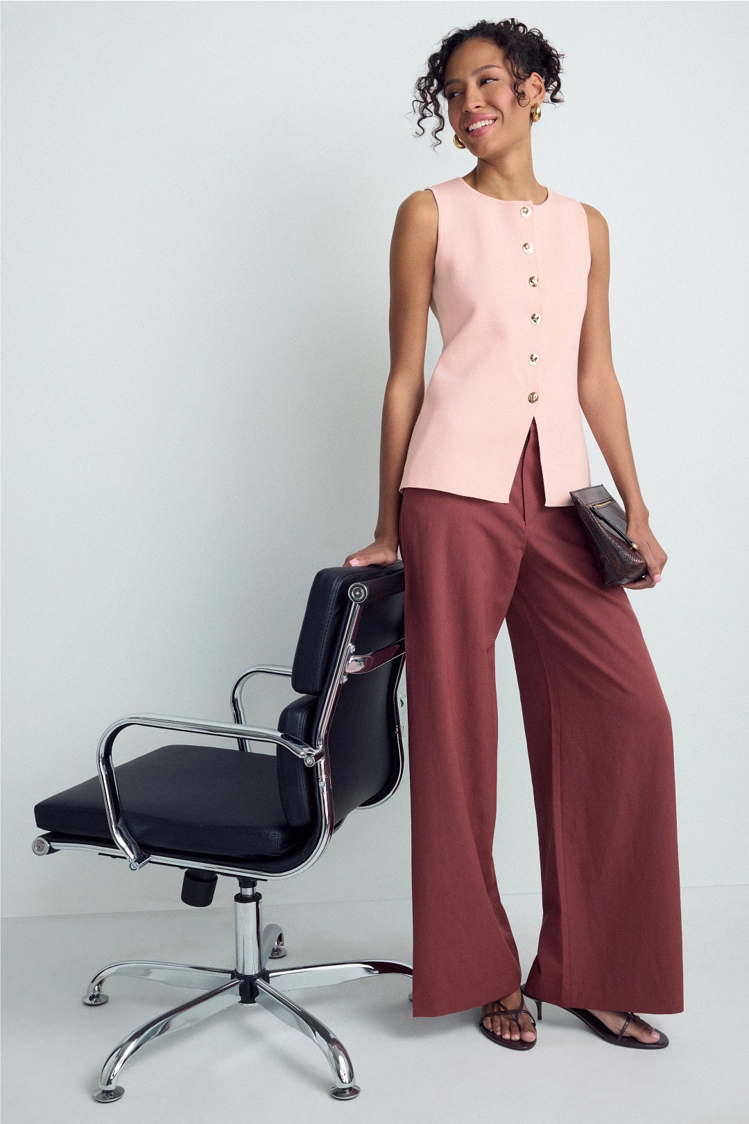 Sleeveless Crew Neck Button Down Vest by Ted Baker London 3