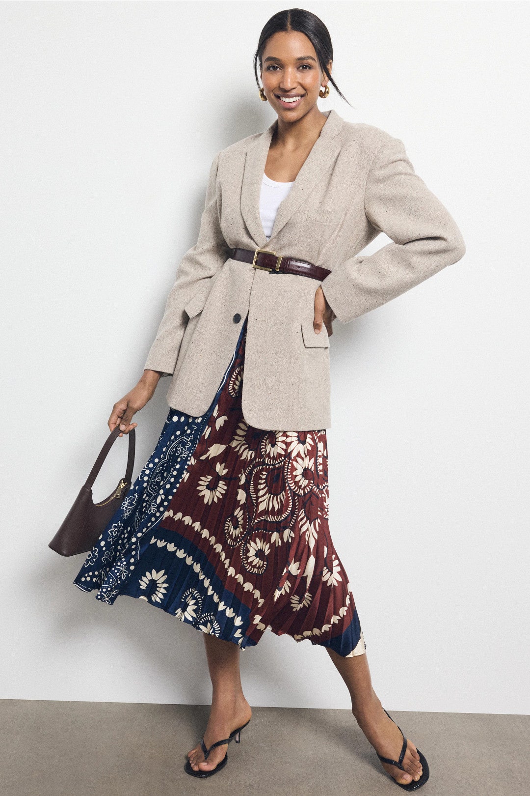 Color Block Pleated Mini Skirt by Weekend Max Mara 3