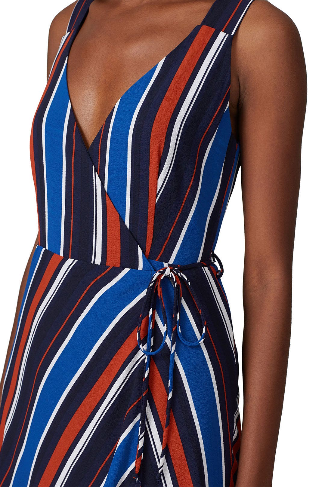 Striped Surplice Wrap Dress by Slate & Willow 3