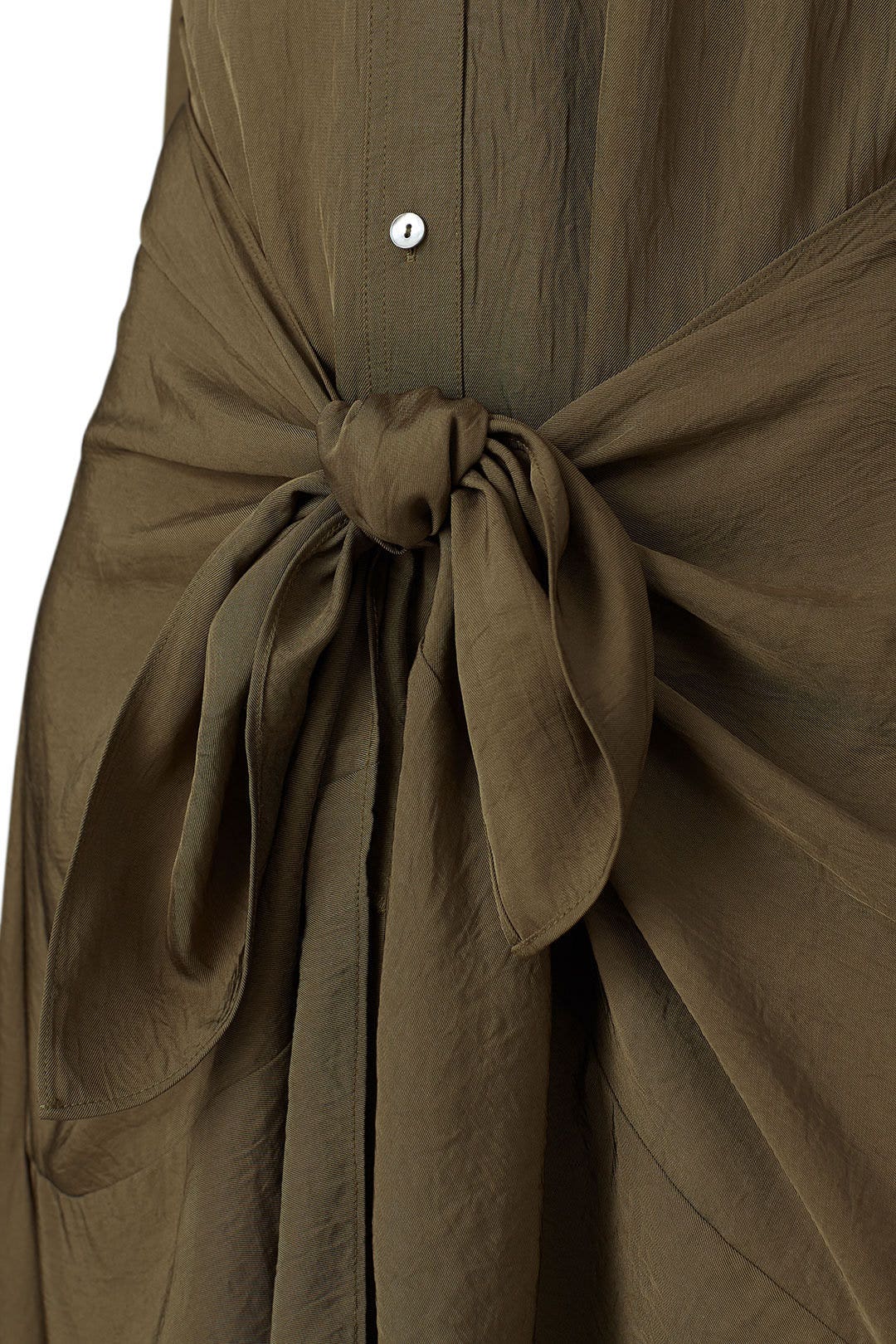 Green Tie Front Shirtdress by VINCE. 3