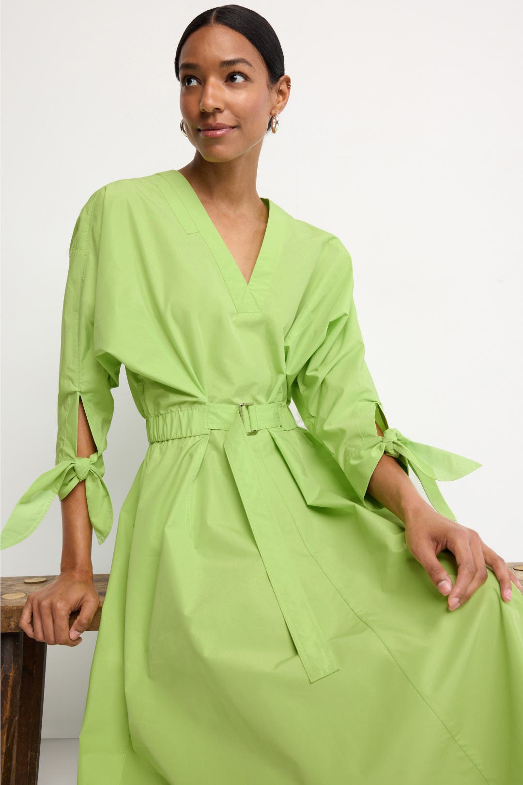 Poplin V Neck Midi Dress by 3.1 Phillip Lim x RTR | Rent the