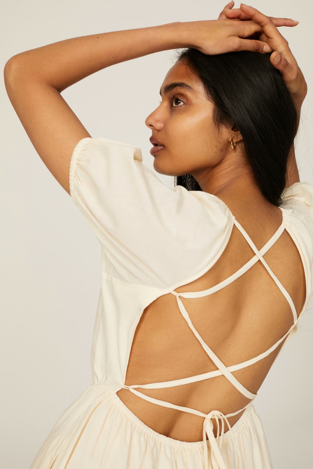 Cream Embroidered Midi Dress by Pamela Love x RTR | Rent the