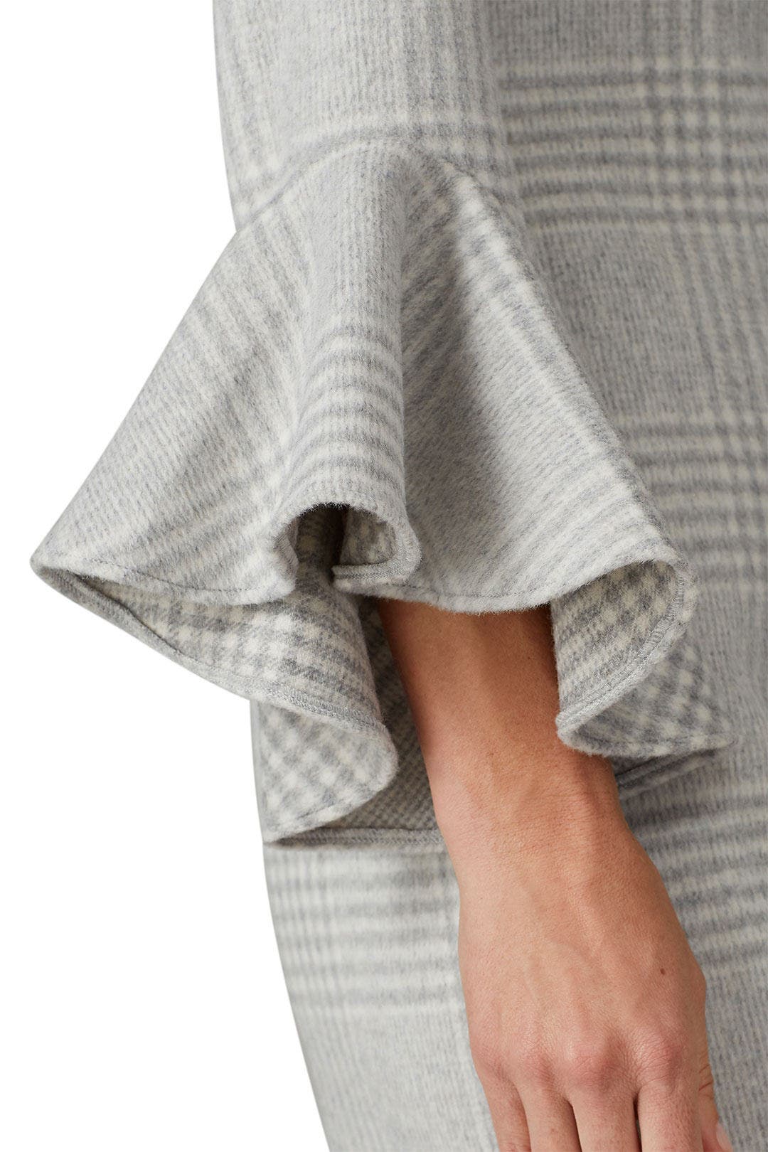 Grey Plaid Ruffle Sleeve Dress by Sail to Sable 3