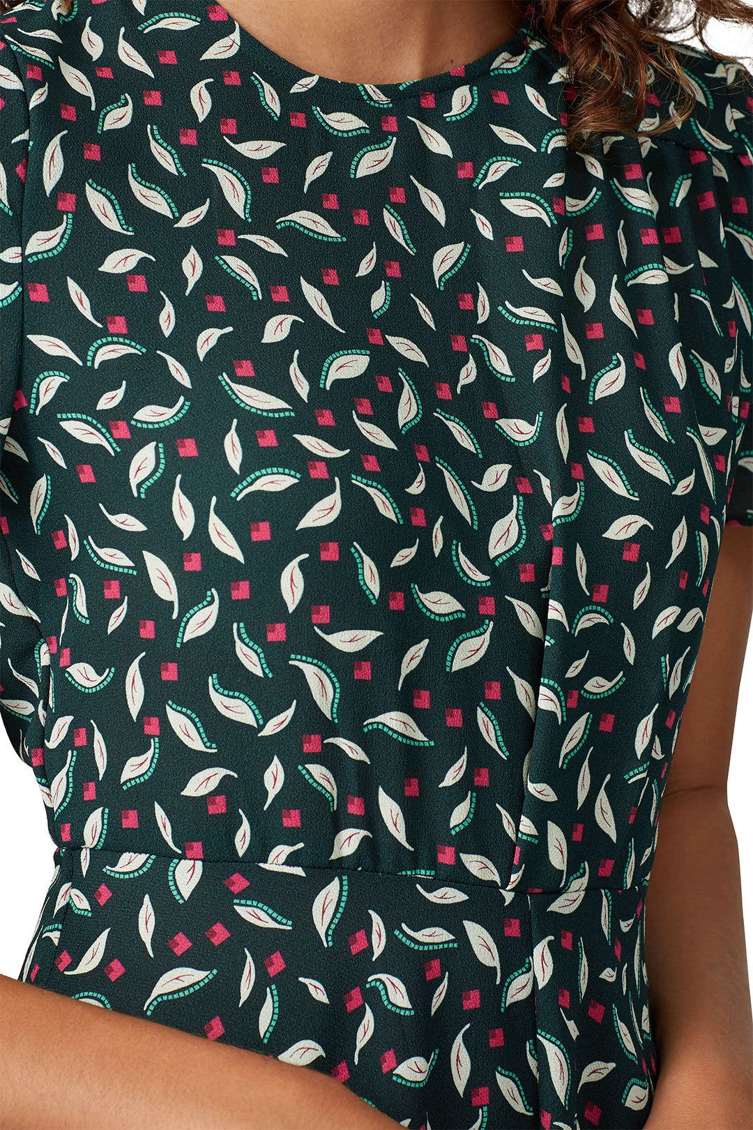 Leaf Printed Pleat Dress by Slate & Willow 3