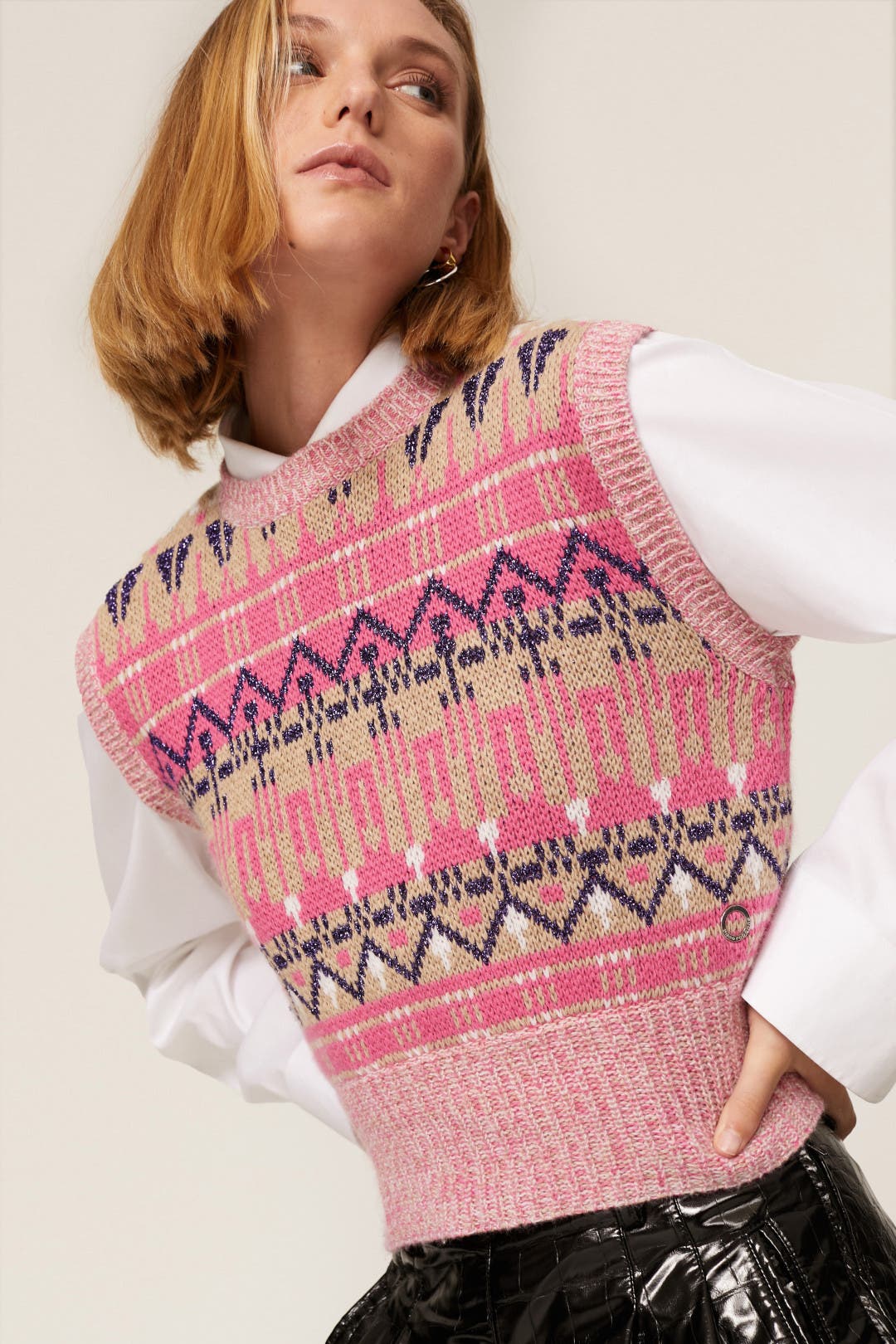 Pink Knit Sweater Vest by Rabanne | Rent the Runway