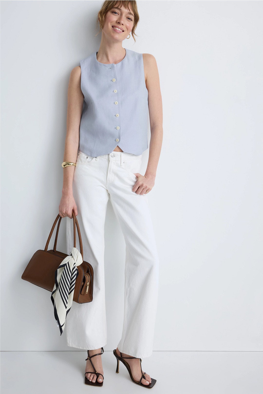 High-Neck Button Waistcoat by Argent 3