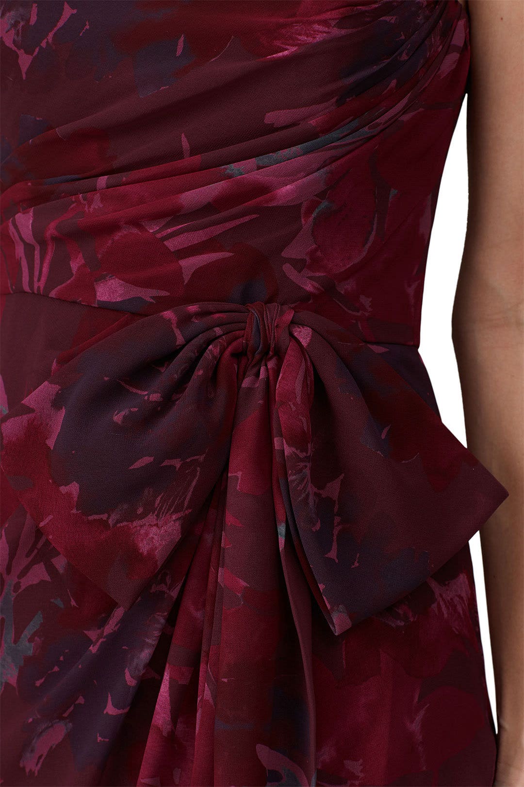 Red Floral Strapless Gown by Badgley Mischka 3