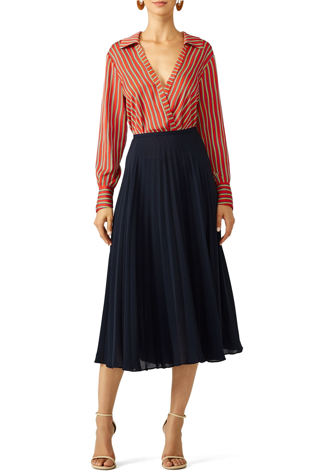 Red Stripe Wrap Top by Diane von Furstenberg 3