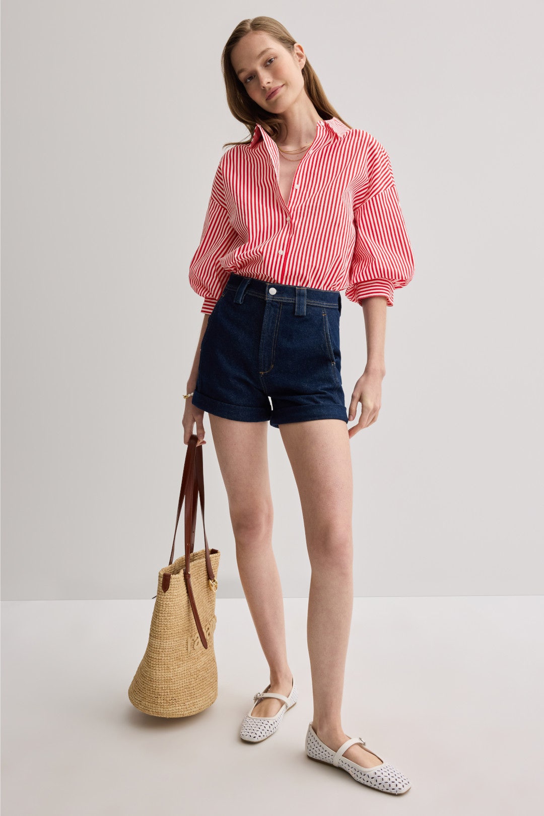 Striped Balloon Sleeves Top by English Factory 3