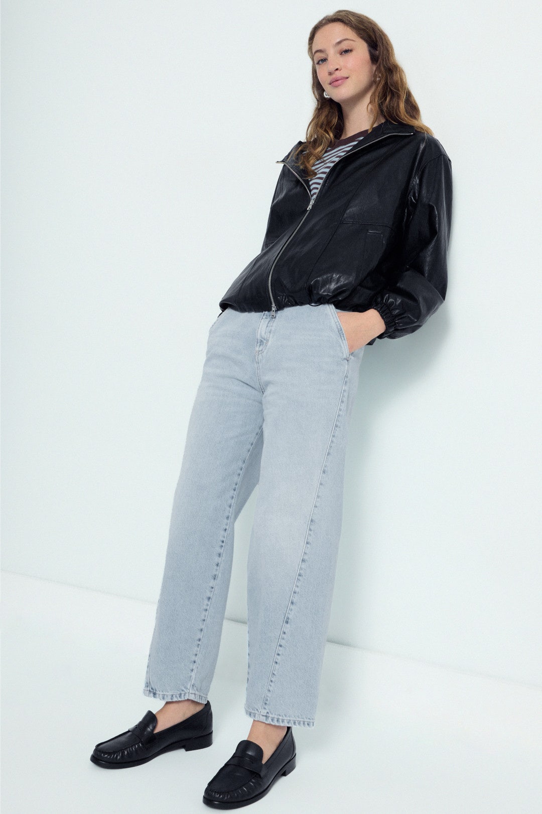 Juno Light Wash Twisted Seam Barrel Jeans by Icon Denim 3