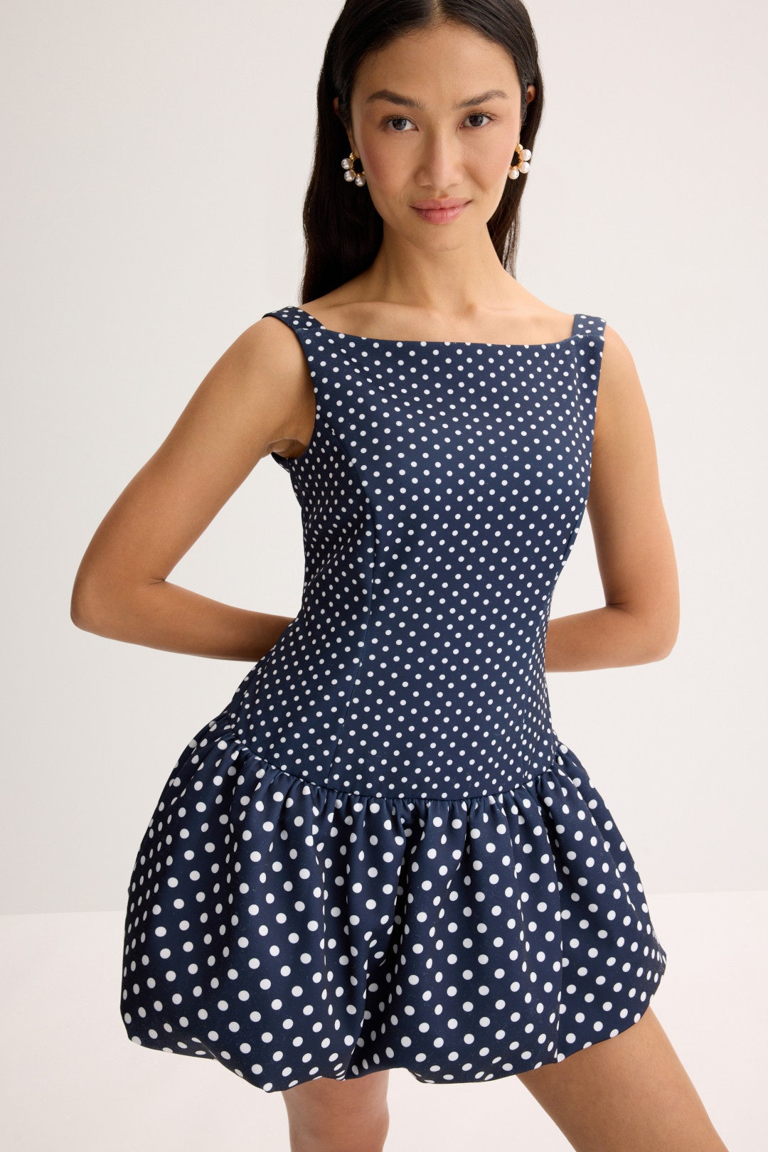Boat neck Drop Waist Mini Dress by Jewel x Badgley Mischka 3