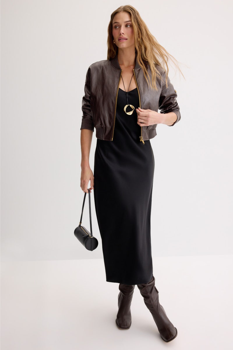 Crop Faux Leather Blouson Jacket by MICHAEL KORS - Photo 3