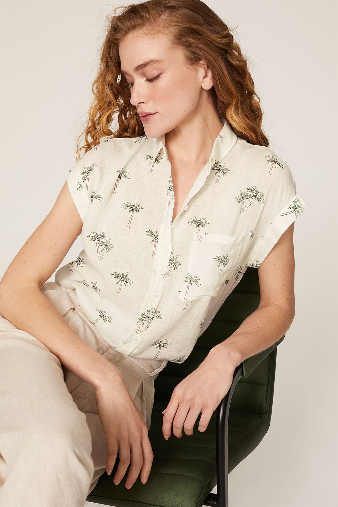 Whitney Palm Printed Blouse by Rails 3