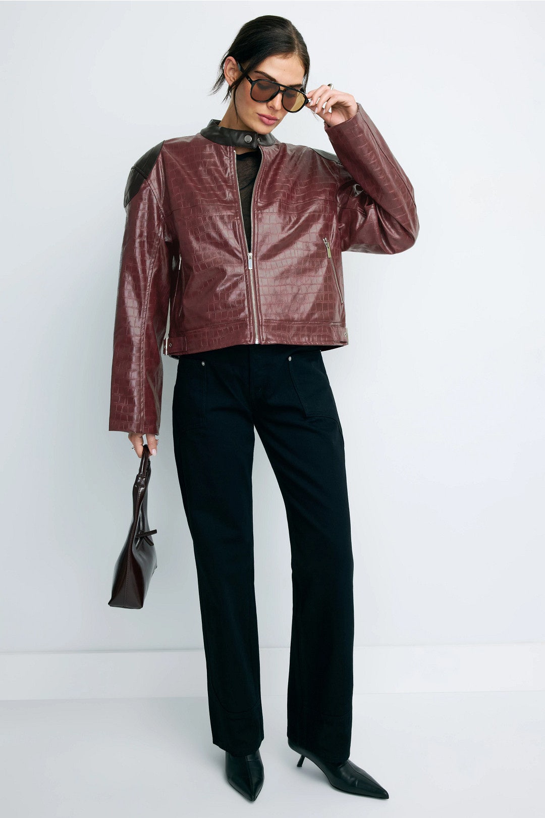 Cropped Biker Jacket by WEWOREWHAT 3