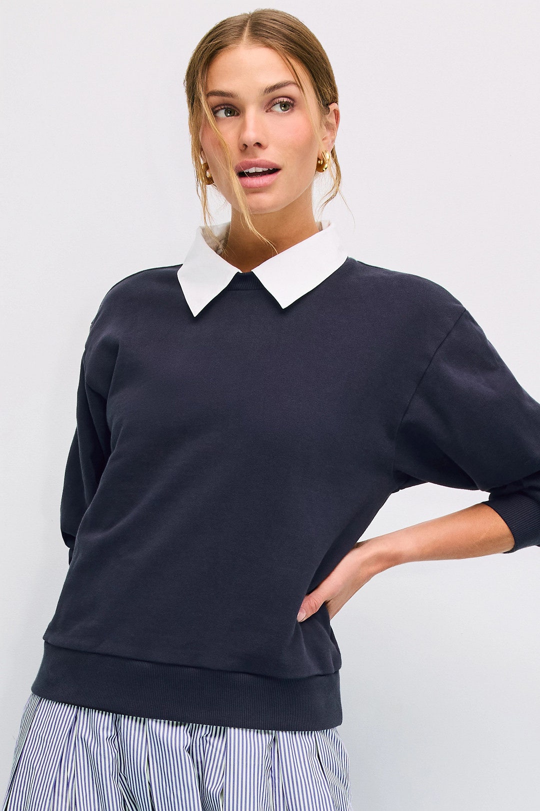 Layered Sweatshirt Midi Dress