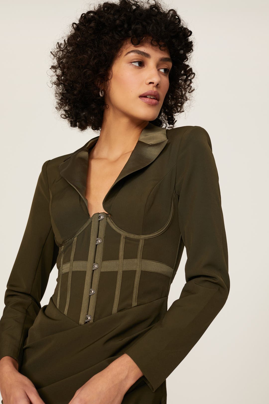 Khaki Corset Mini Dress by Lavish Alice | Rent the Runway