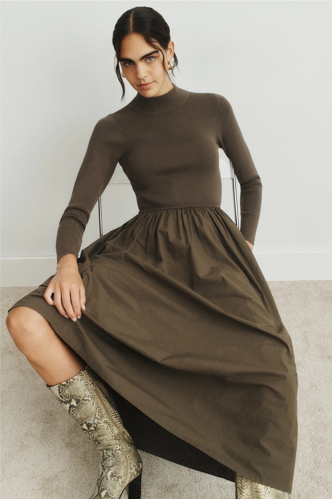 Green Multimedia Barrett Dress by Marie Oliver 3