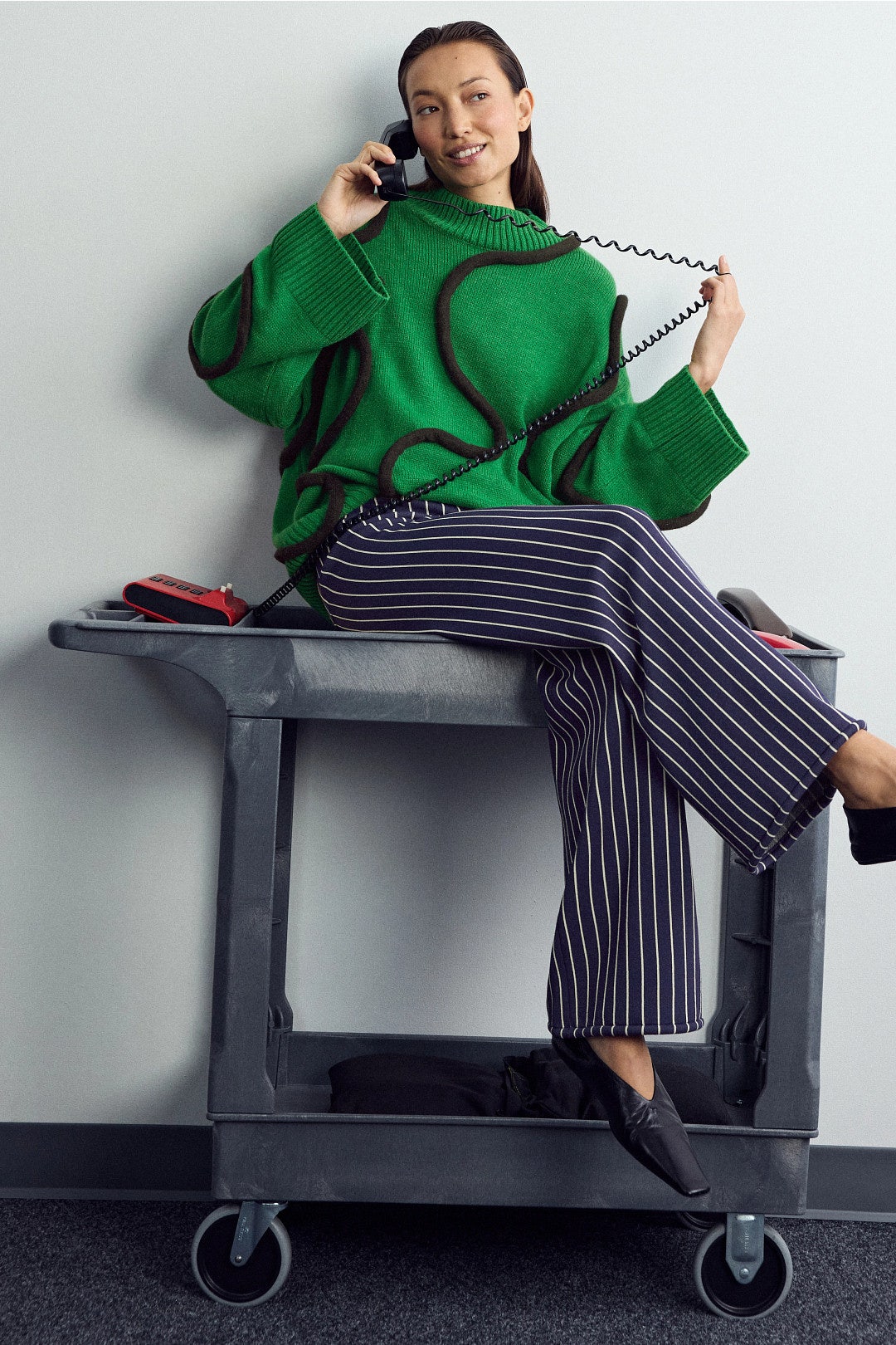 Jabber Pinstripe Knit Pants by SIMONMILLER 3