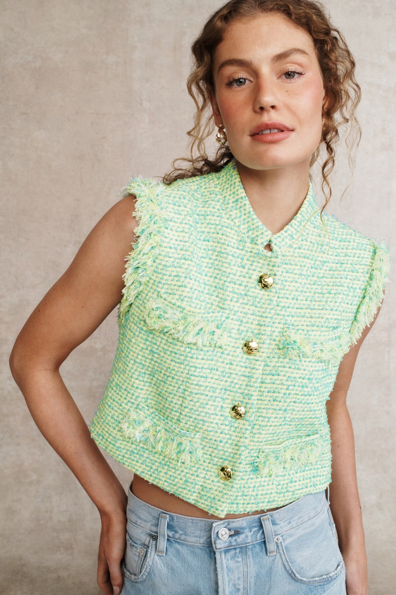 Lola Tweed Sleeveless Jacket by Derek Lam 10 Crosby - Photo 3