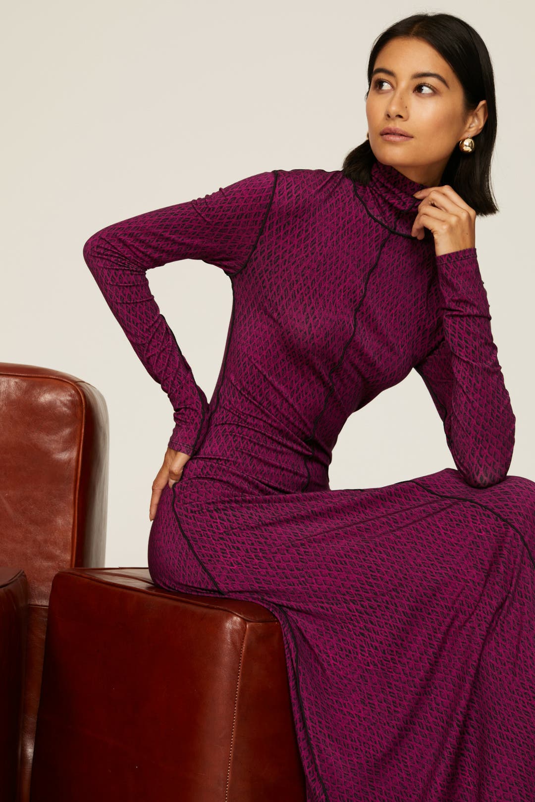 Mesh Jersey Turtleneck Dress by Proenza Schouler White Label